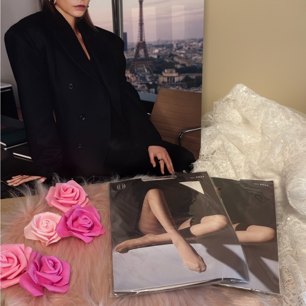 Shiny Sheer black & white Tights - Pack of 2